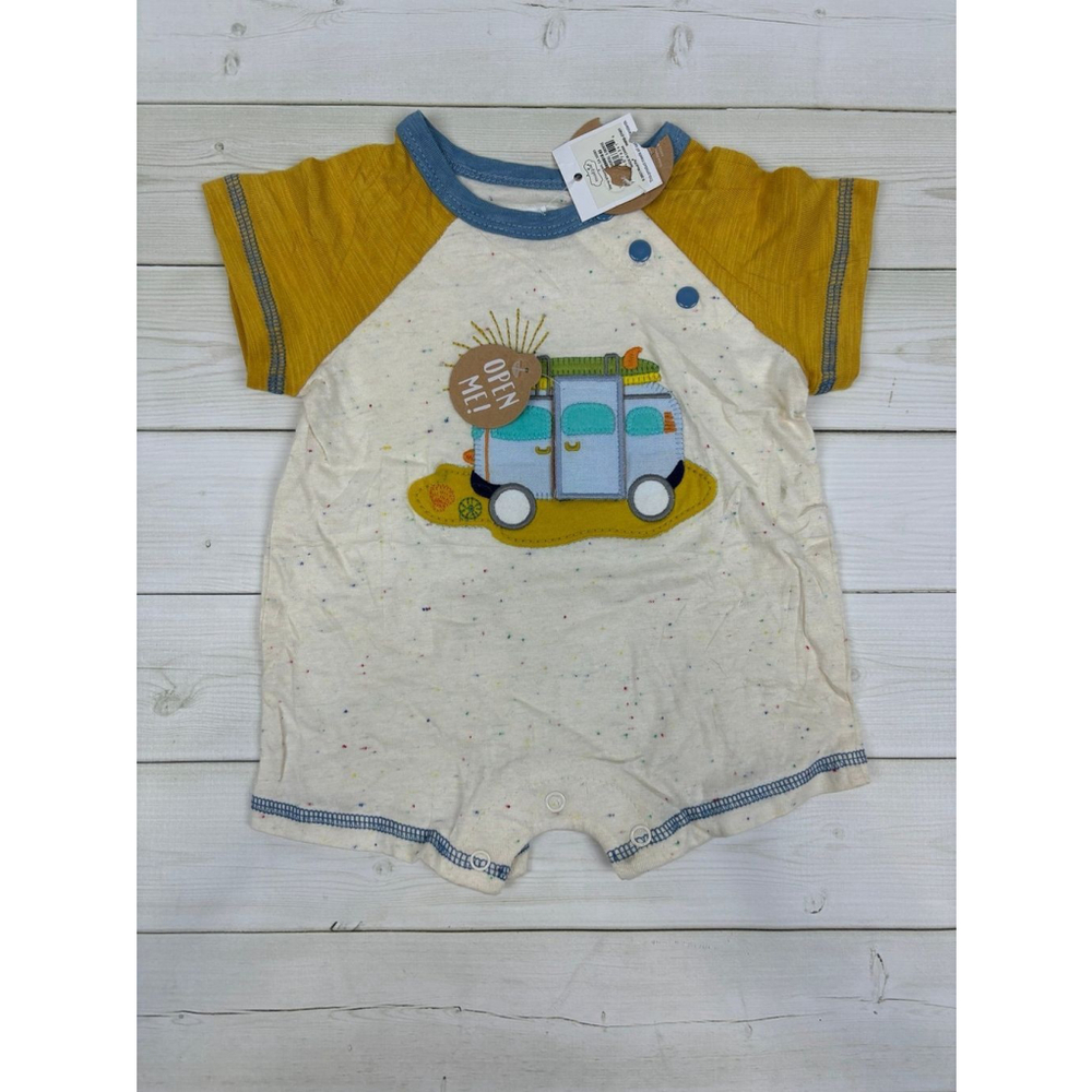 Mudpie Beach Camper Baby Shortall, Sz 0-3 months, NWT